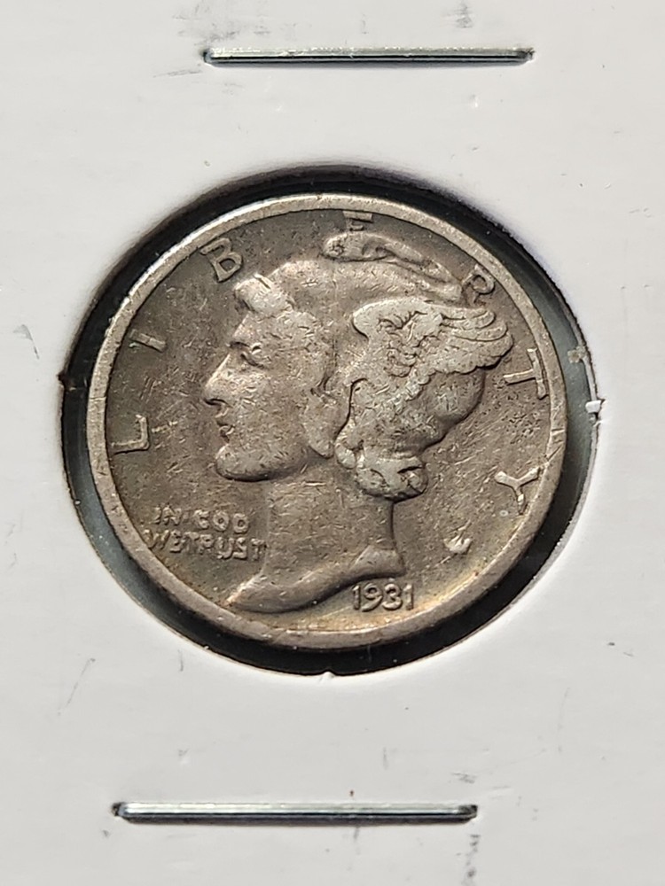 1931-D Silver Mercury dime VF+