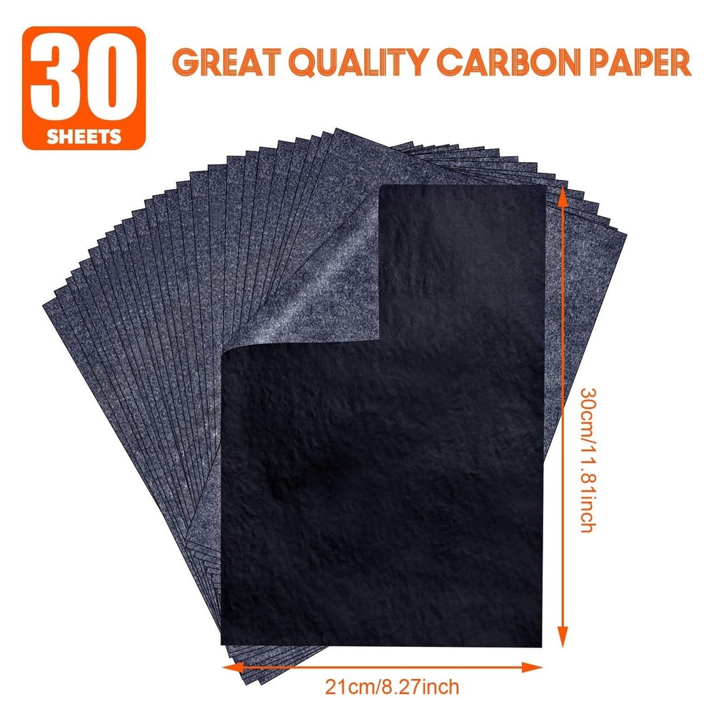 Carbon Paper Graphite Transfer Tracing Paper A4 Black 30Pcs