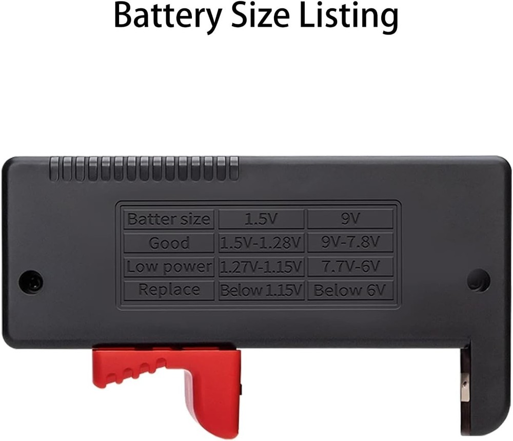Small Volt Checker Tester for AAA AA C D 9V Batteries - Easy Read & Portable