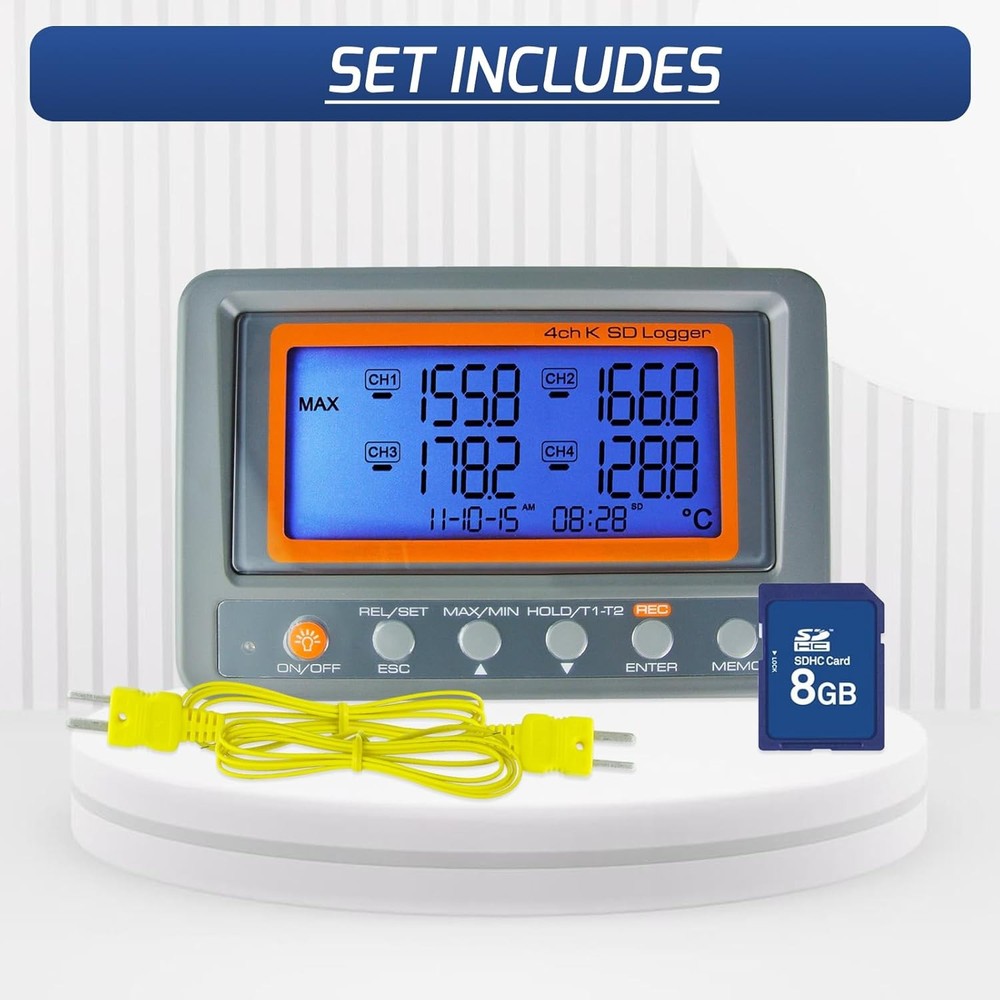 Digital 4 Channel Thermocouple Thermometer Temperature Desktop Data Logger