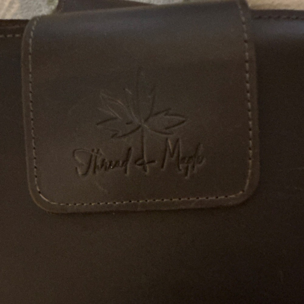 Thread & Maple Large Leather Binder Organizer with Multiple Pages