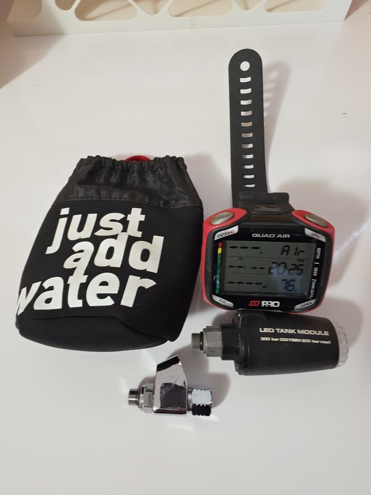 SSi Quad Air Dive Computer Wrist Unit w/ Strap, LED Tank Module & Fitting
