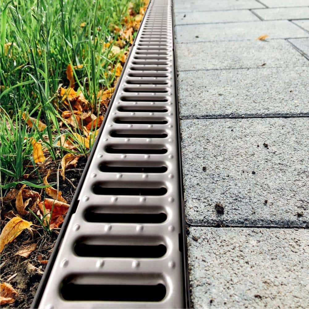 RELN Storm Drain 10 ft. Channel complete with Galvanized Grate Accessory