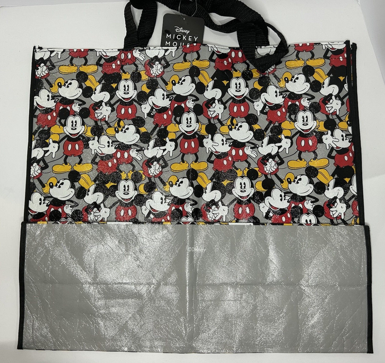 Disney Mickey Mouse Reusable Tote Bag Big 19x17x7 Multi Color Brand New