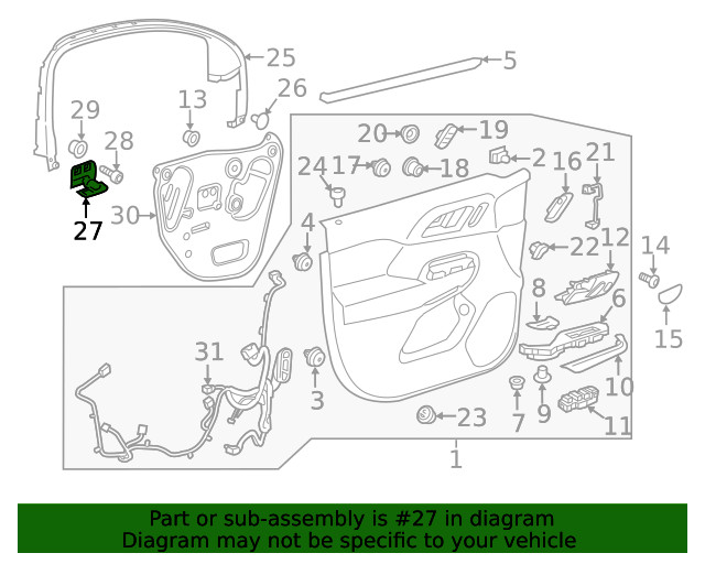 Genuine GM Front Side Door Pull Handle Bracket 84018936