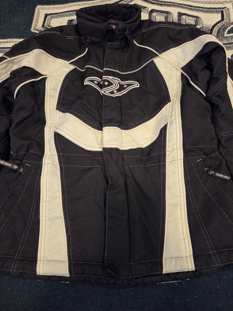Y2K FXR Snowmobile Racing Jacket Medium Black white sample model rare.