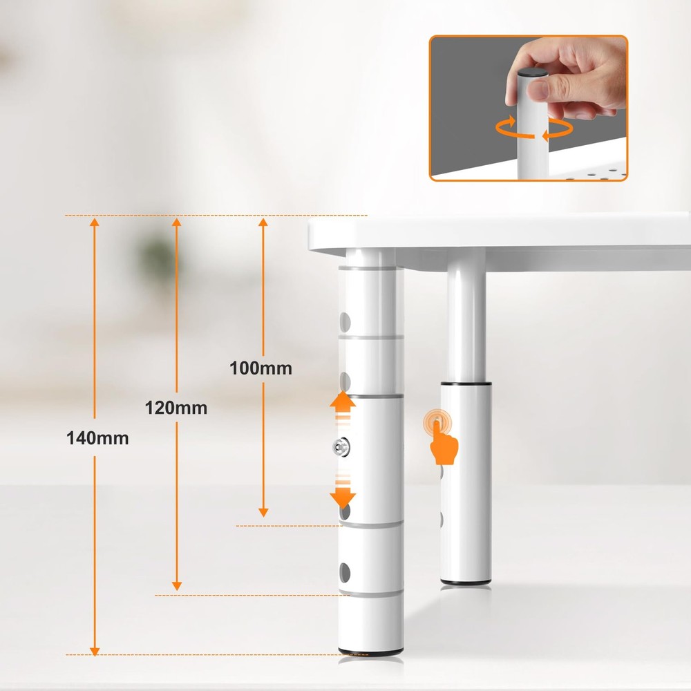 Monitor Stand Riser, Metal Computer Stand, 3 Height Adjustable Screen Riser w...