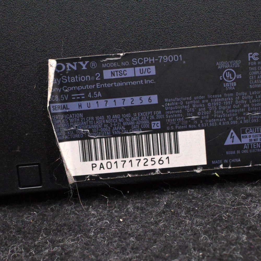 Sony PlayStation 2 PS2 Slim Console SCPH-79001 Black Tested Working + Controller
