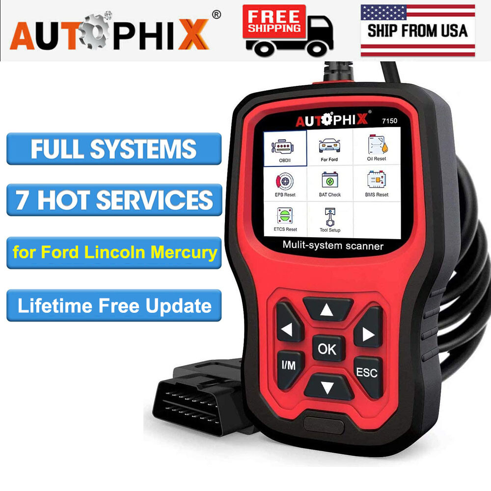 Automotive All Systems OBD2 Diagnostic Scanner ABS Battery TPMS Reset for Ford