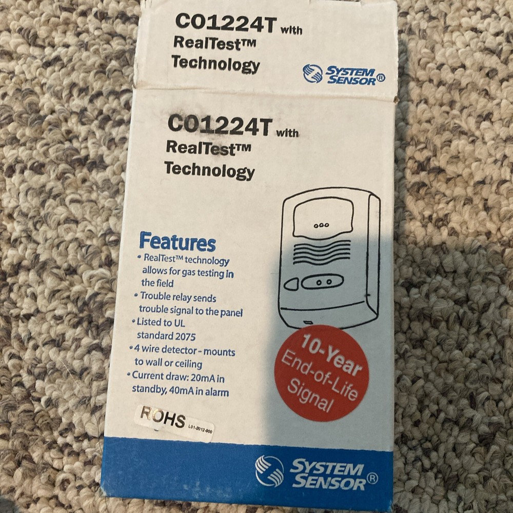SYSTEM SENSOR CO1224T12/24 Volt Detector RealTest Technology