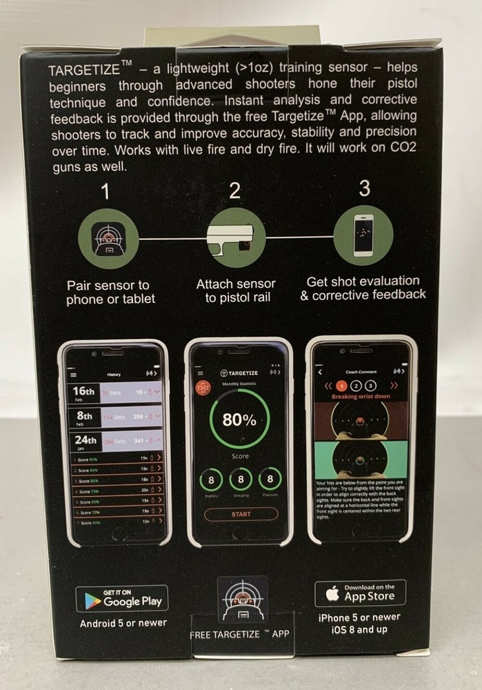 Targetize Personal Firearm Training System Live/Dry Fire CO2, 36264