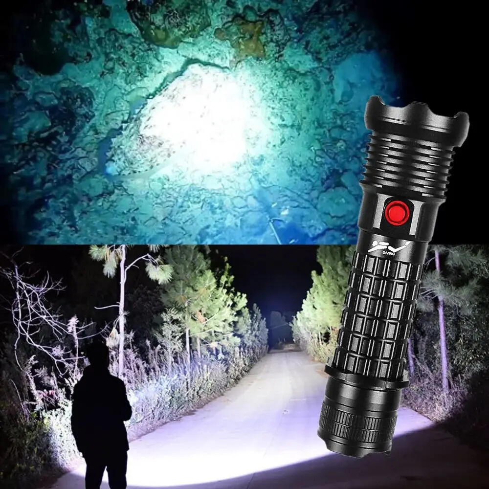 99000 Lumen LED Flashlight Professional Diving Flashlight Scuba Diving Light US