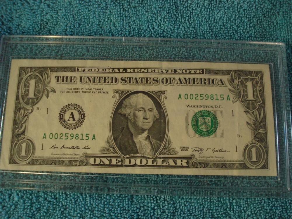 2009 MAJOR MISALIGNMENT ERROR $1 DOLLAR CURRENCY NOTE - FREE SHIPPING