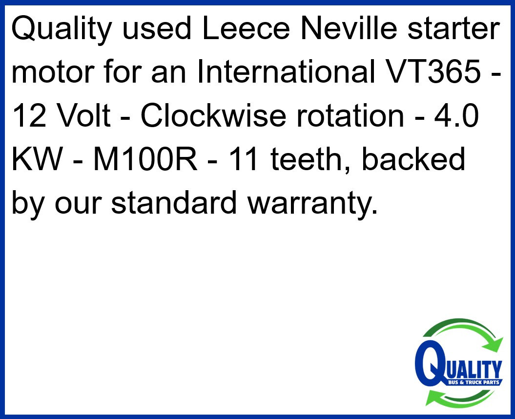 3571513C92 Starter Motor For International VT365, 10461764, 10531030, 133300