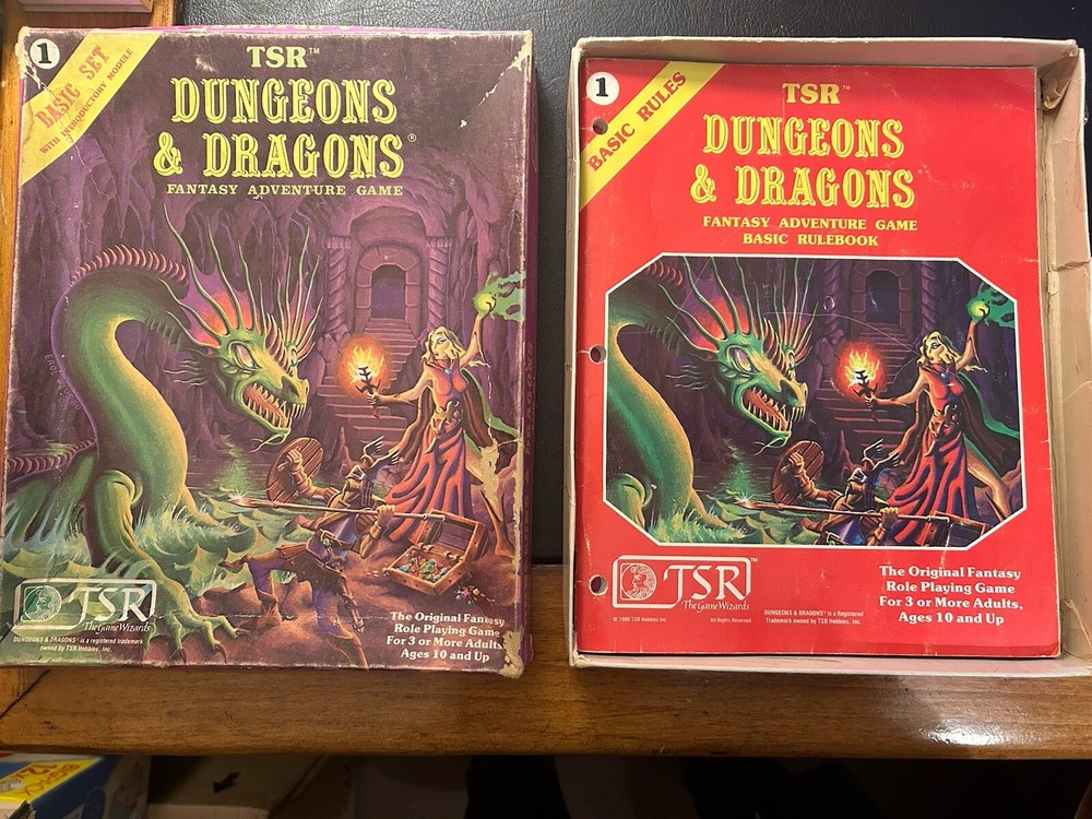 Dungeons & Dragons BASIC SET TSR 1011 Purple Box Set 1980 Module B2 Promos VG