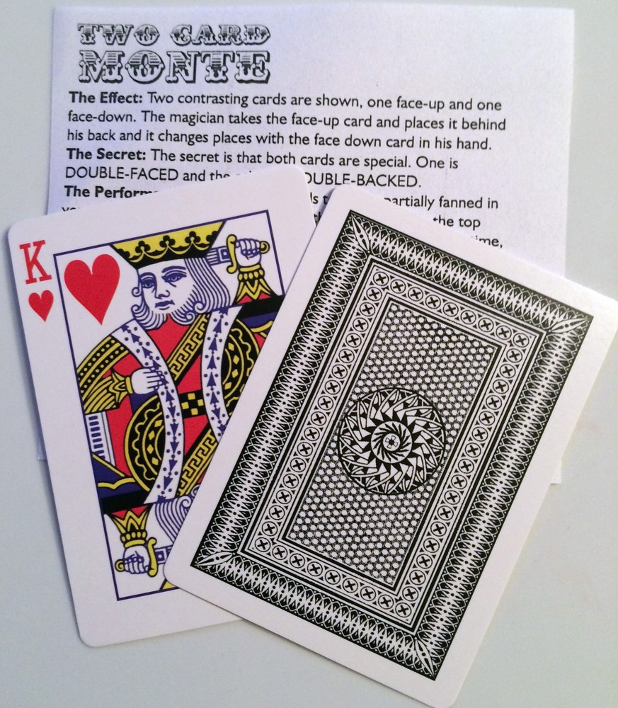 3 SETS TWO CARD MONTE 2 Easy Beginner Magic Trick Bar Con Game Joke Pocket Gift