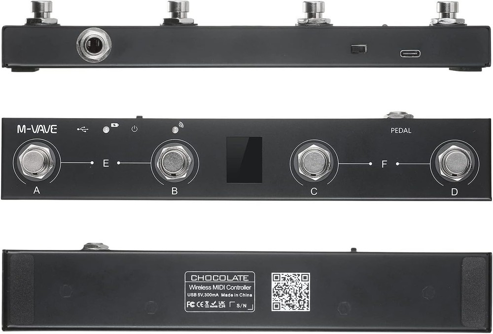 Rechargeable MIDI Foot Controller - Bluetooth Connectivity & Intuitive Display