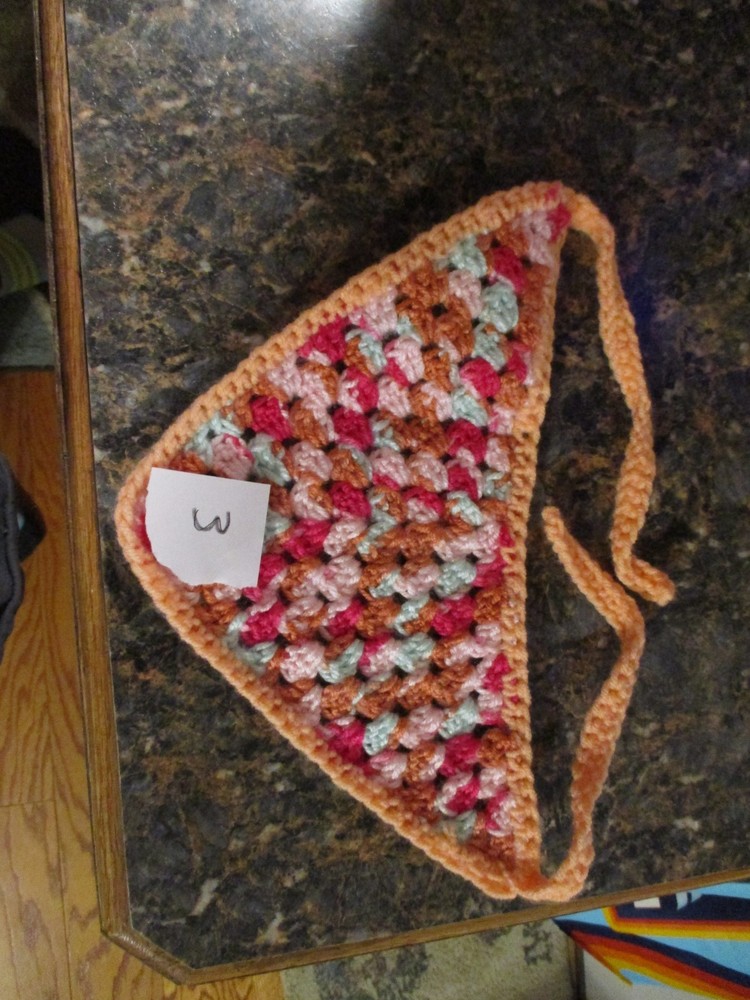 Crocheted bandanas made by Haley
