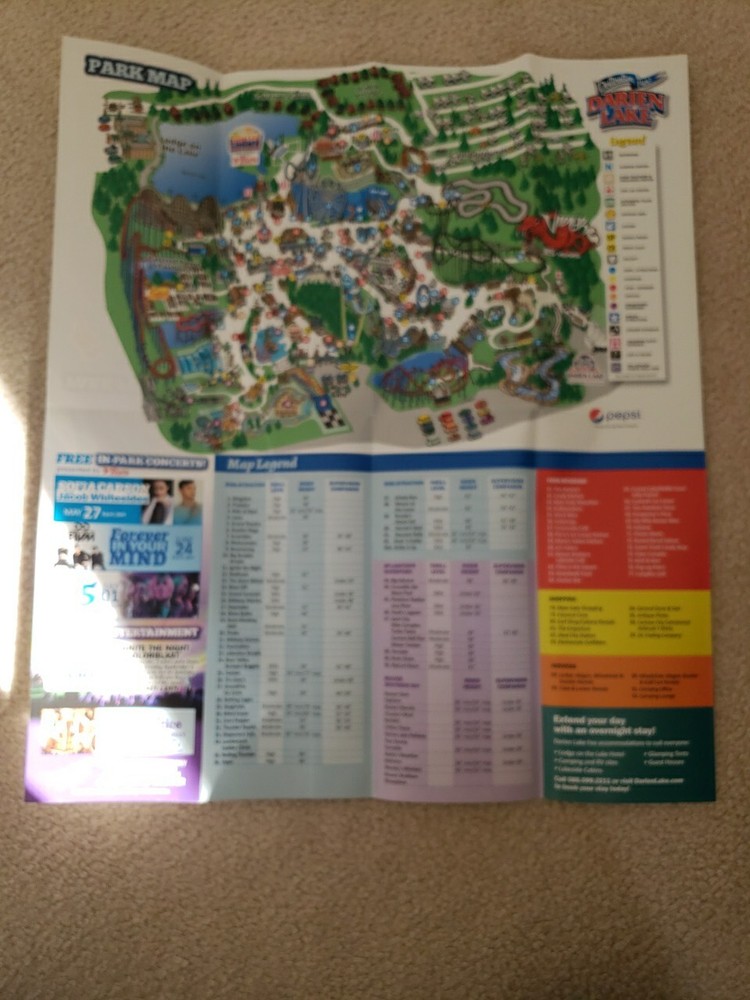 2017 Darien Lake Amusement Theme Park Brochure Map Guide