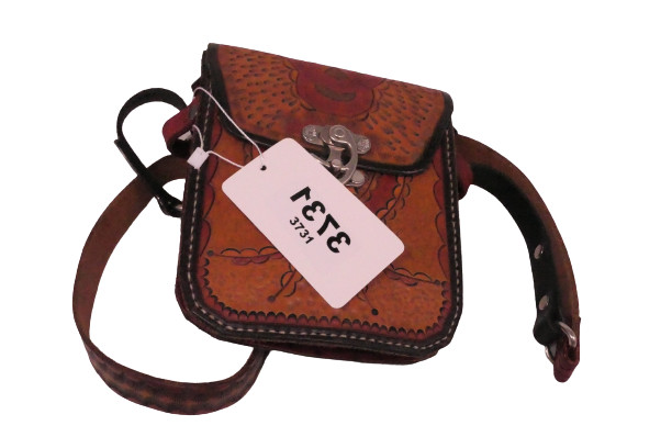 Tooled Leather Messenger Bag