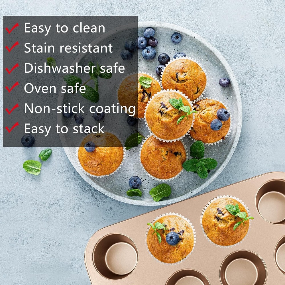 Nonstick Baking Pans Set 5-Piece Kitchen Baking Sheets Oven Bakeware Sets