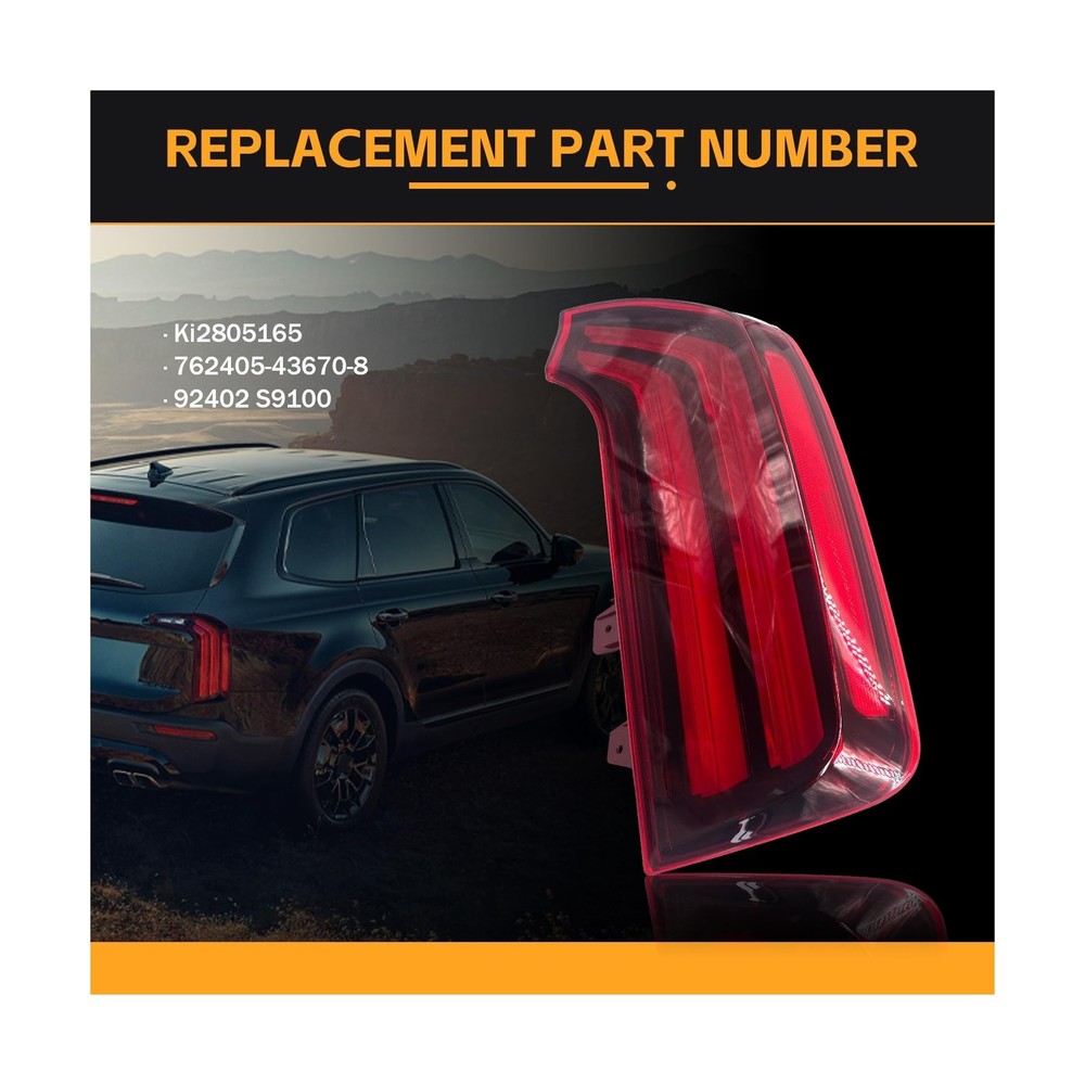 Ki2805165 Outer Tail Light LED Right Passenger Side Compatible with 2020 2021...
