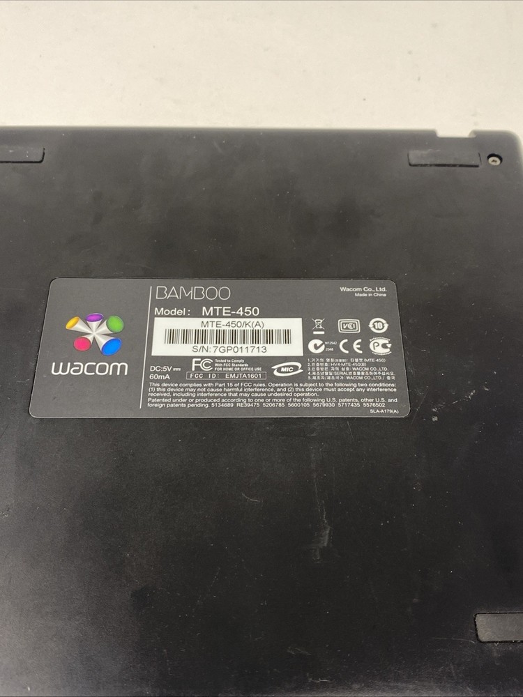 Wacom Bamboo MTE-450A Drawing Graphics Tablet