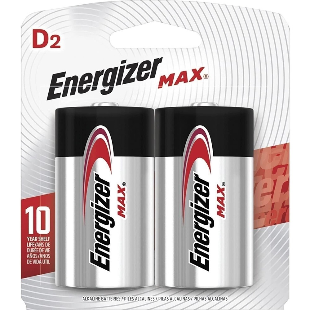 Energizer Max 1.5 VoltD Battery (2 Per Package)