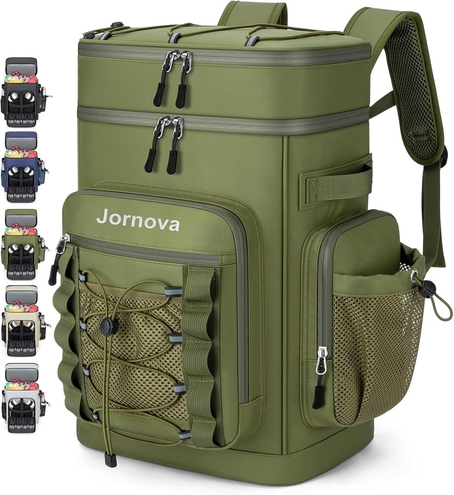 Insulated Cooler Backpack 40L Leakproof Backpack W/ Double Compartments Men