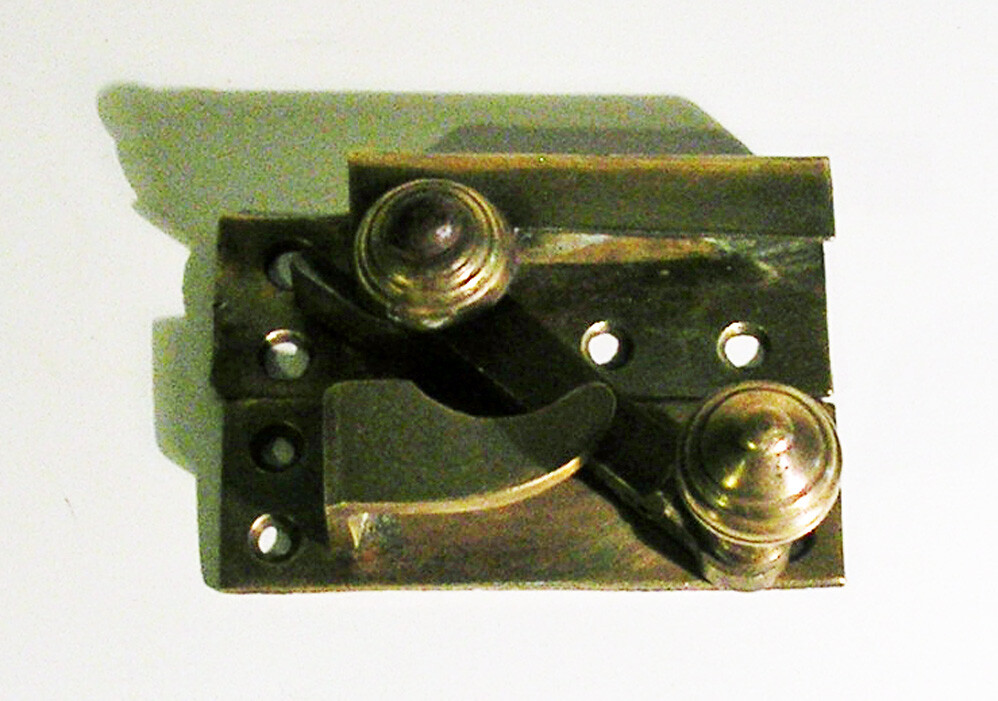 Antique / Vintage English Solid Brass Double or Single Hung Window Latch
