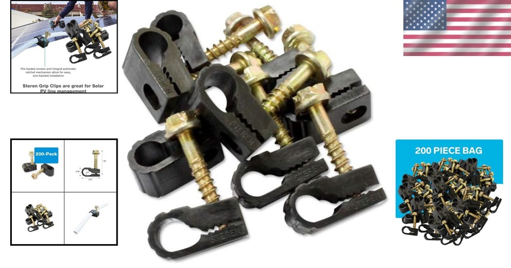 200 Pack Durable Coaxial Cable Clips with Grip Technology for Clean Organization