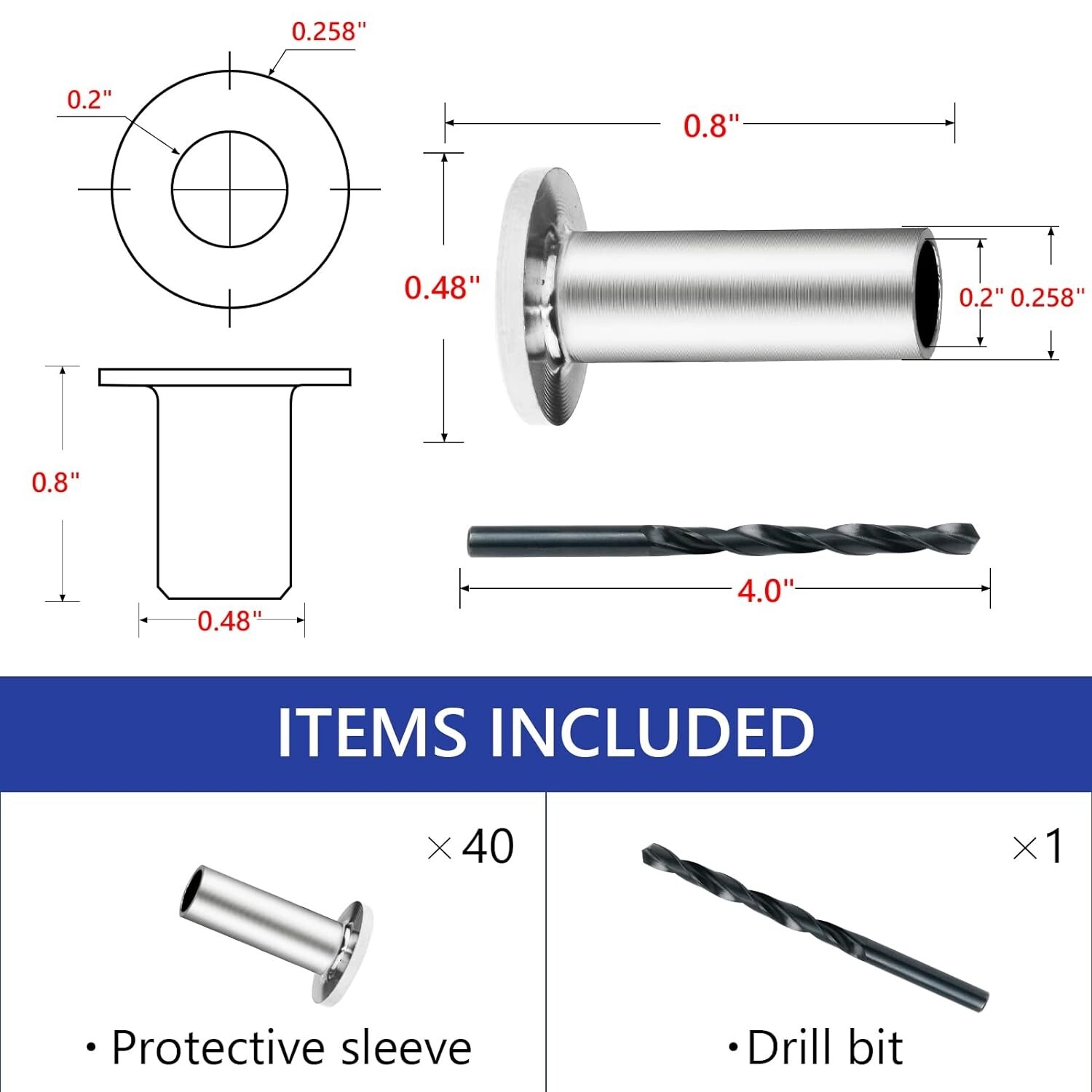 T316 Stainless Steel Protective Protector Sleeve for 1/8" & 3/16“ Cable Railing