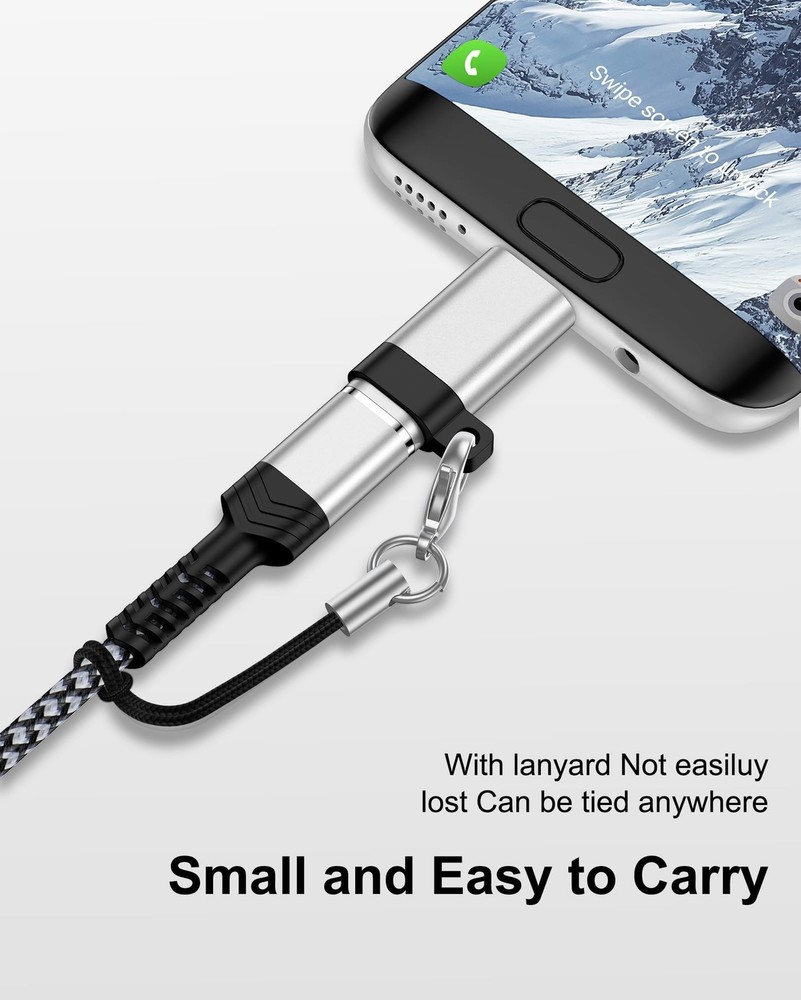Micro USB to C Adapter, 2-Pack 2 Pack C Silver