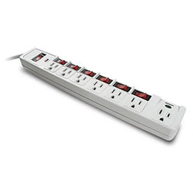7 Outlet Surge Protector with Individual Switches