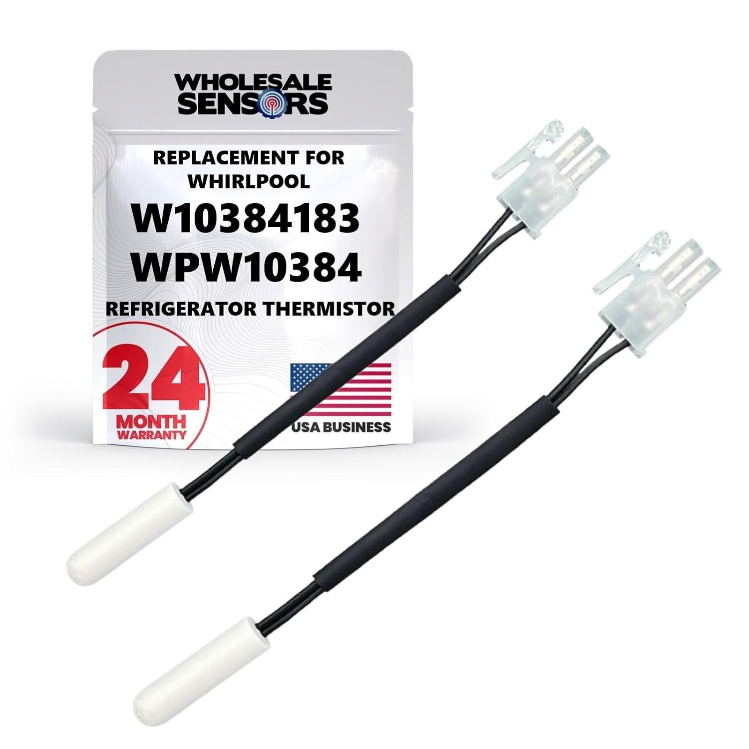 Replacement Whirlpool W10384183 WPW10384183 Refrigerator Thermistor (2-Pack),