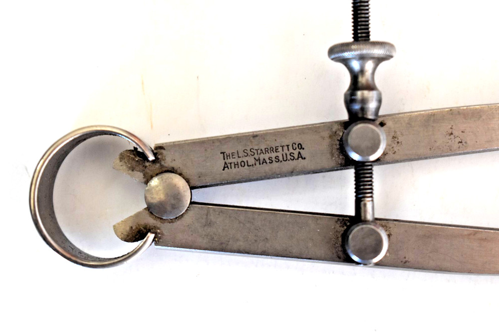 Starrett 7 1/2" Flat-leg Spring Inside Caliper. c