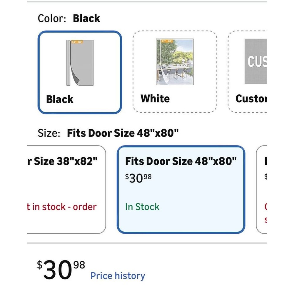 Reversible 48x80 Left Right Side Opening Magnetic Screen Door Open Box