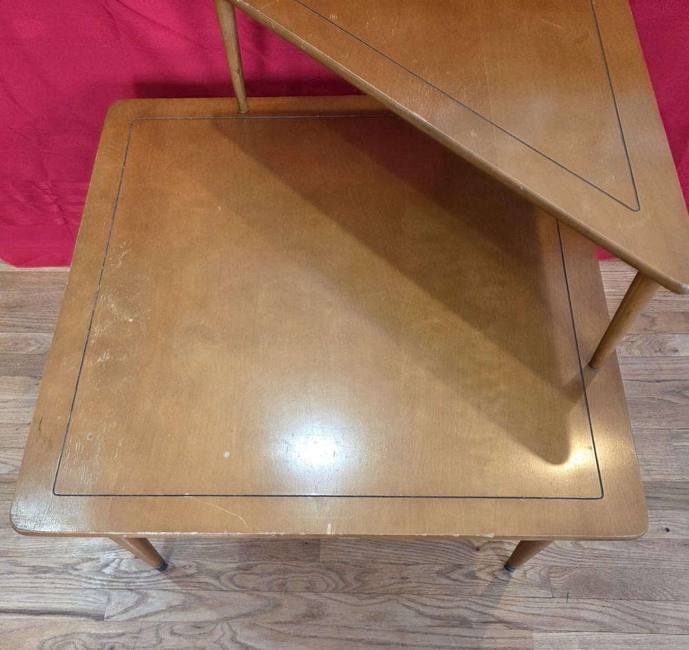 Mid century modern two-tier corner table table