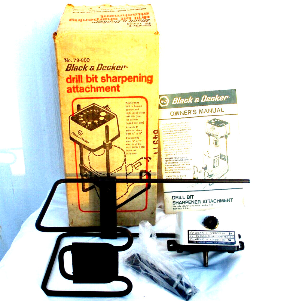 Black &Decker DRILL BIT sharpening tool #79-800 complete handy tool DIY GC