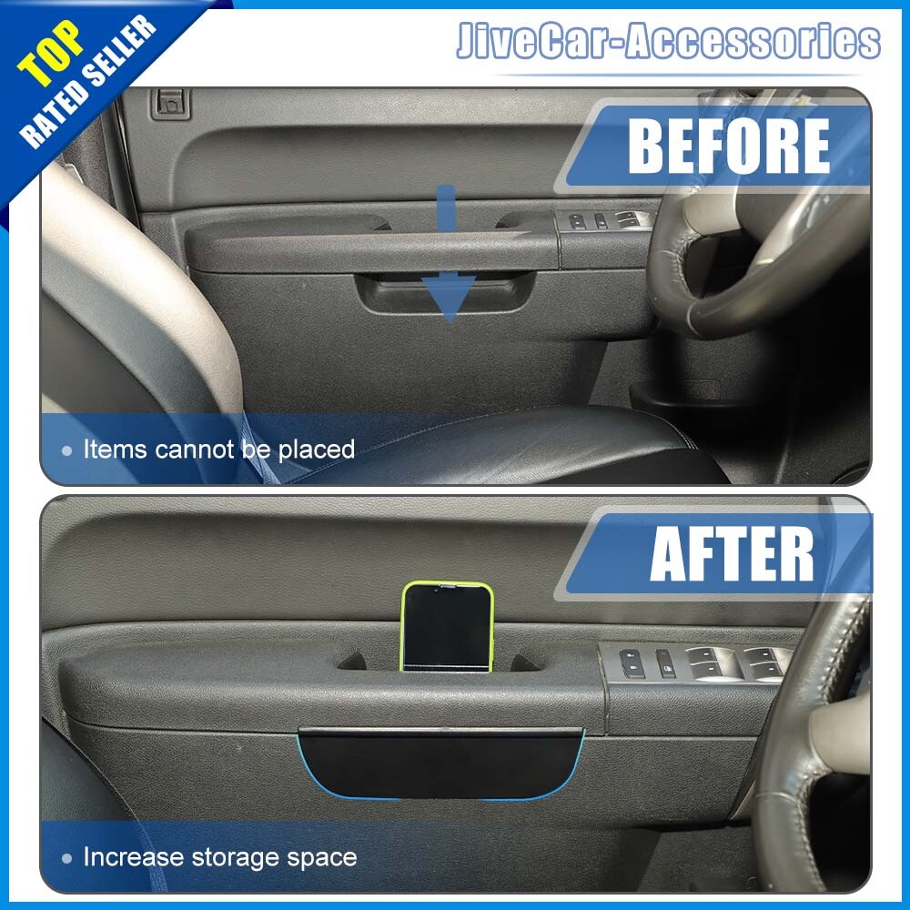 4Pcs Door Handle Storage Box Tray For Chevy Silverado SIERRA 2007-13 Accessories