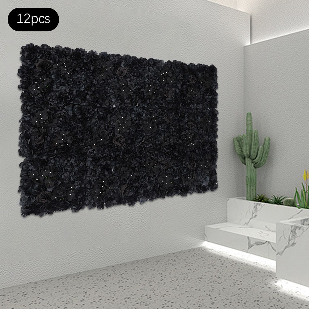12 Pcs Flower Wall Panel, Artificial Flower Backdrop, Flower Panels For Backdrop