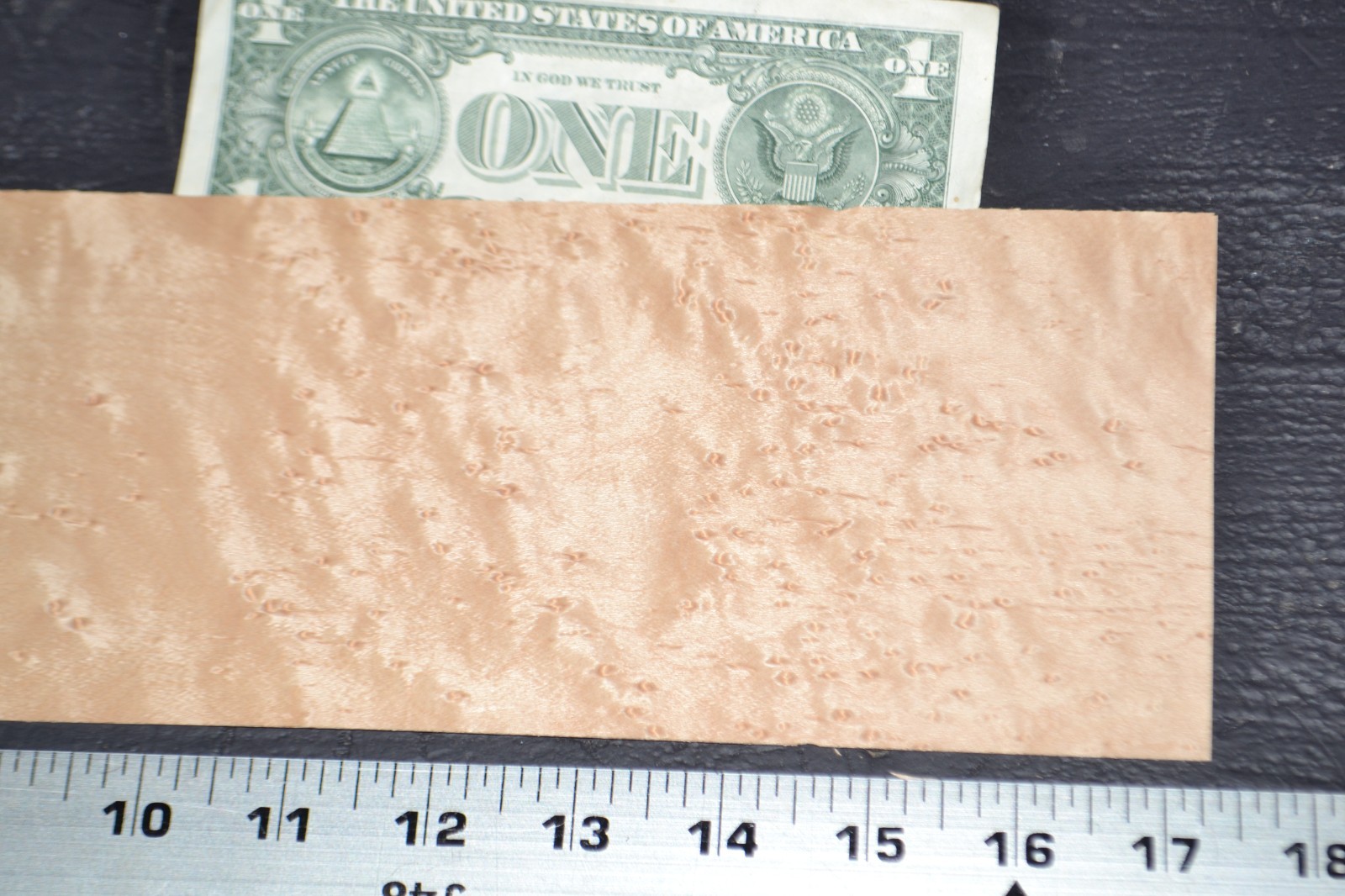 Birdseye Maple Raw Wood Veneer Sheet 4 x 17 inches 1/42nd thick 35138-97