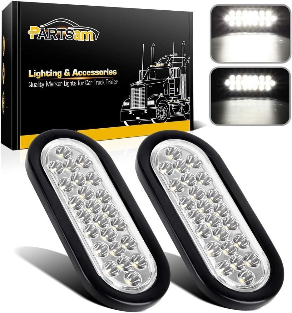 6 Inch Oval White Stop Turn Tail Reverse Fog Lights