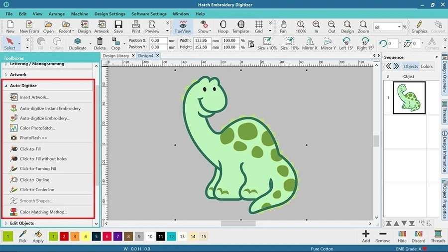 Hatch Embroidery 3 Digitizer Lifetime Software License