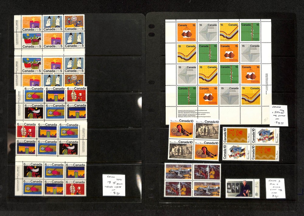 Canada Stamp Collection, 1970-1972 Mint NH Sets & Blocks