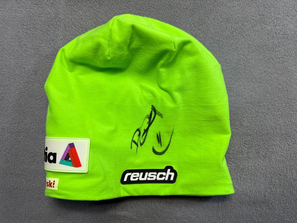 reusch signed ski hat beanie green