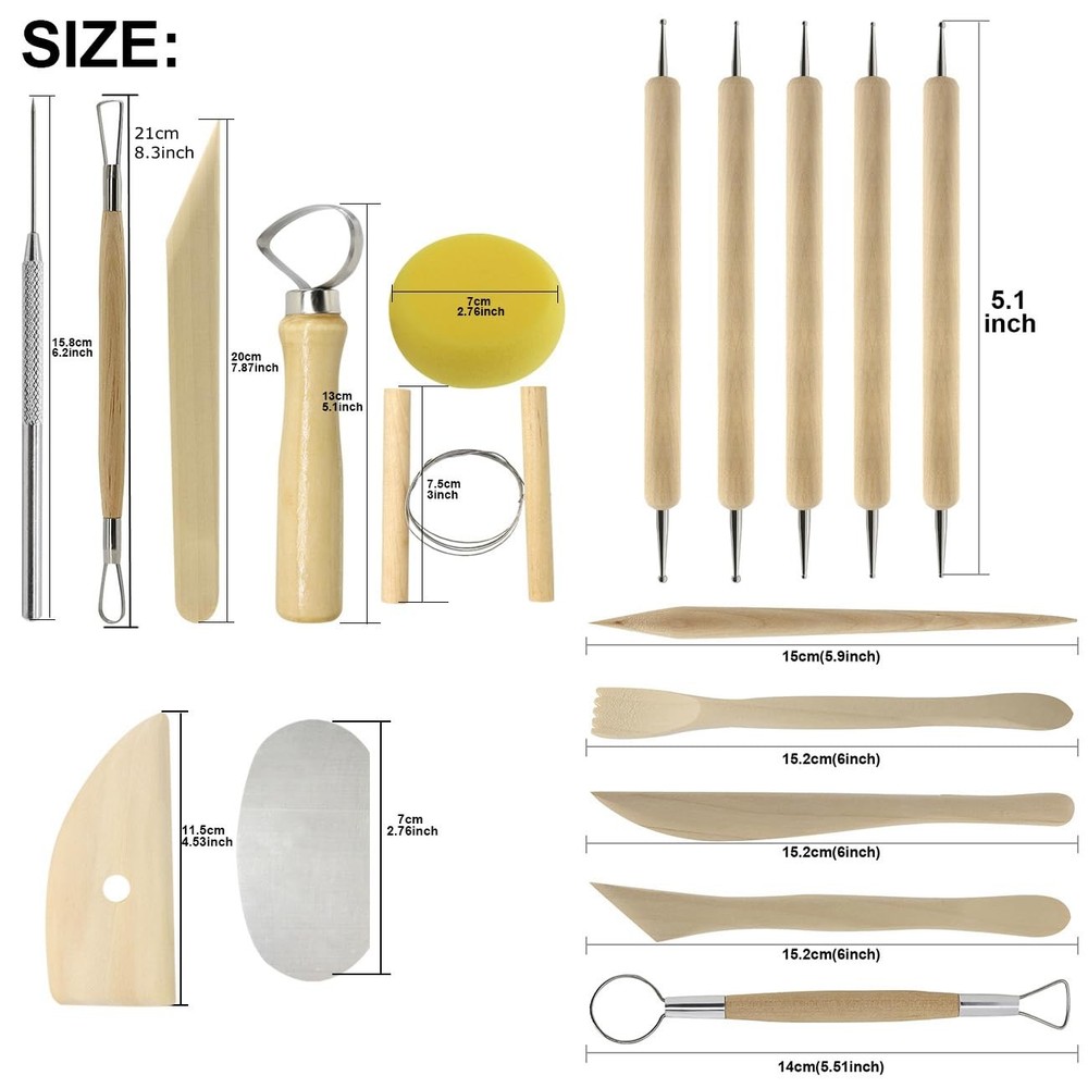 Pottery Sculpting Tools 32pcs Ceramic Clay Carving Tools Set For Beginners Exper