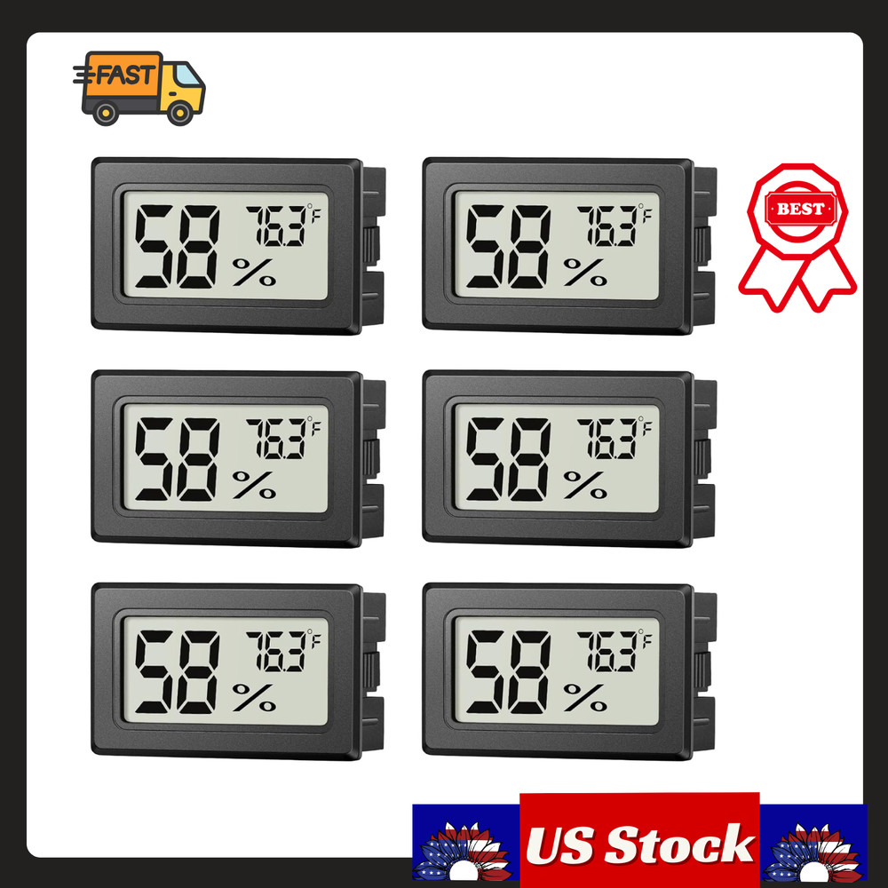 6 Pack Mini Hygrometer Indoor Humidity Meter, Small Digital Thermometer Humidity