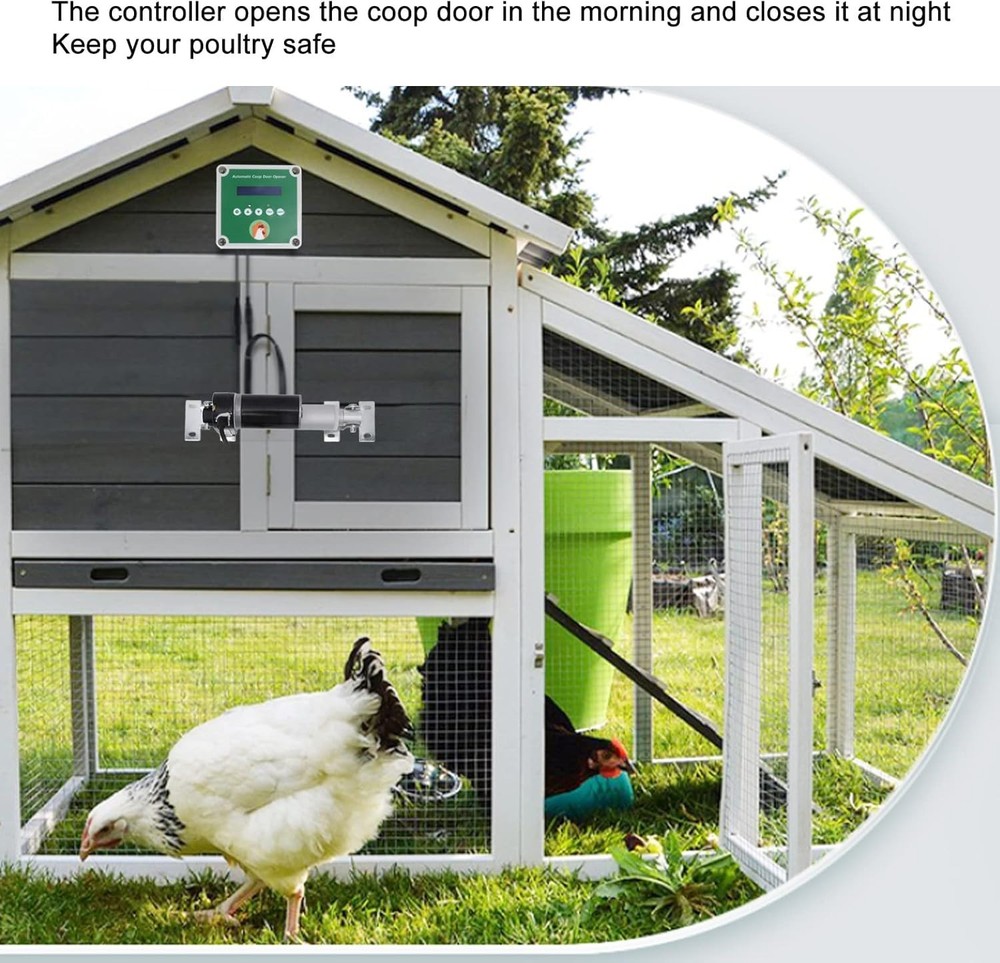 Automatic Chicken Coop Door Controller Cage Opener Remote Control Poultry New