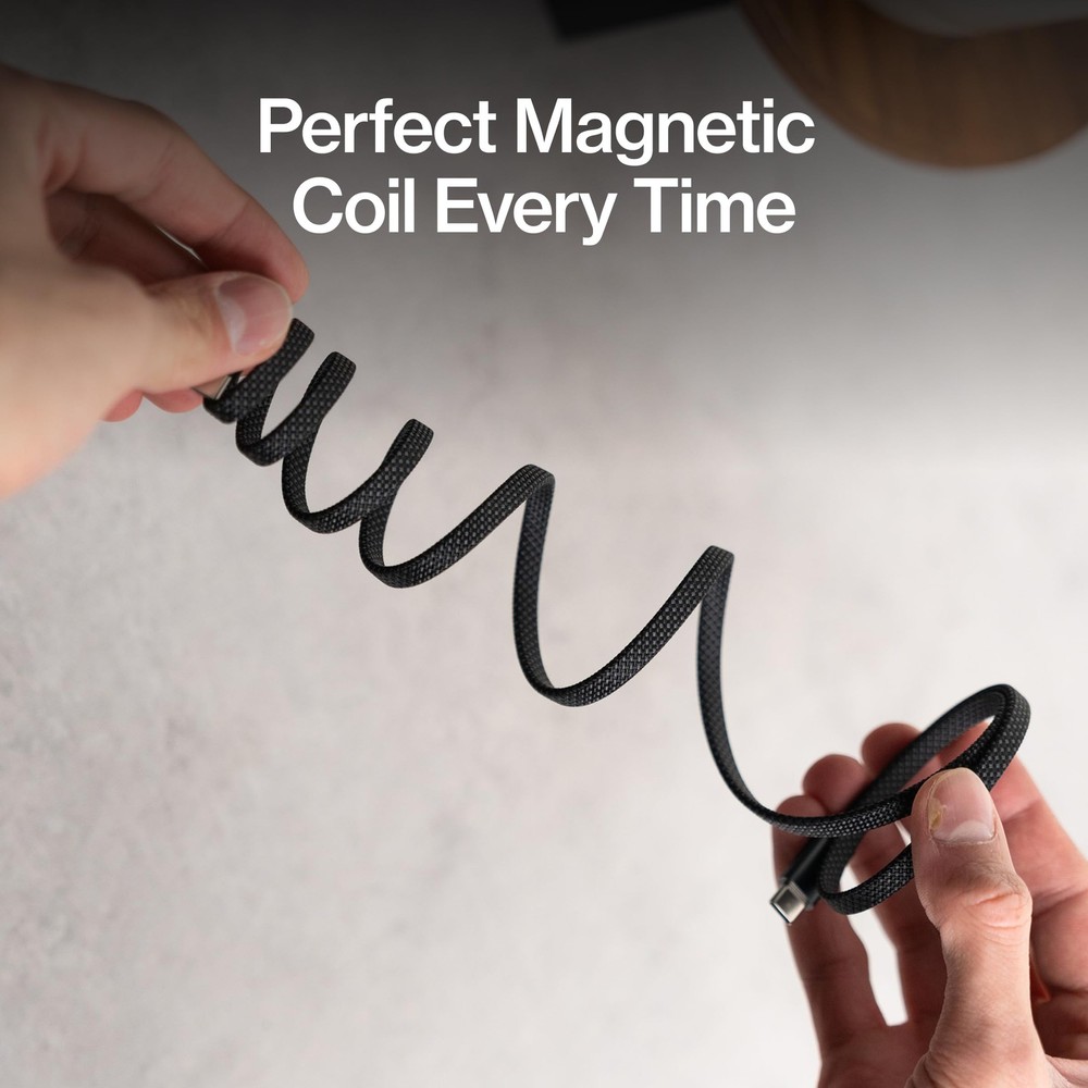 Statik MagStack Slim Pro - USB C to C Cable, Magnetic Anti Tangle 3.3Ft